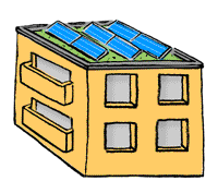 Solarmodule mit Aufständerung auf einem Flachdach