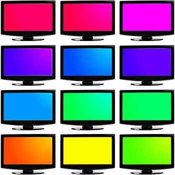 12 téléviseurs de toutes les couleurs