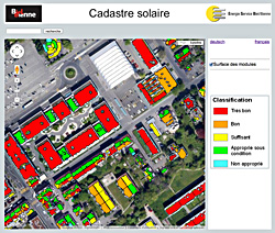 Solarkataster auf einem Bildschirm