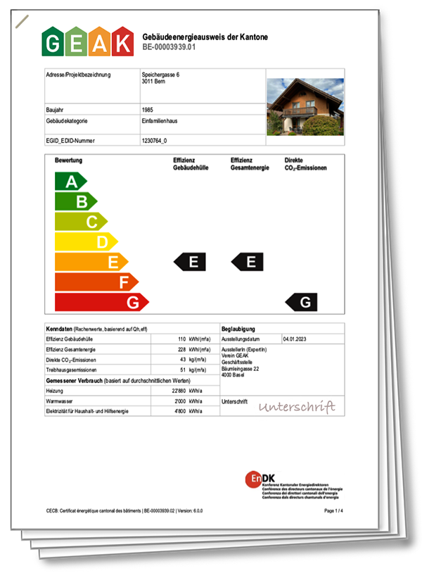 Gebäudeenergieausweis der Kantone