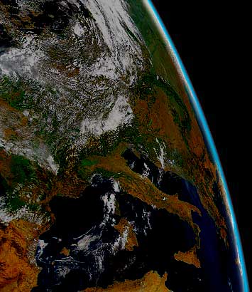 Die dünne Atmosphäre der Erde