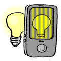 Ein Smartphone betrachtet eine Lampe