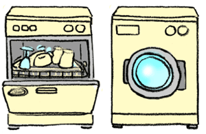 Geschirrspüler und Waschmaschine