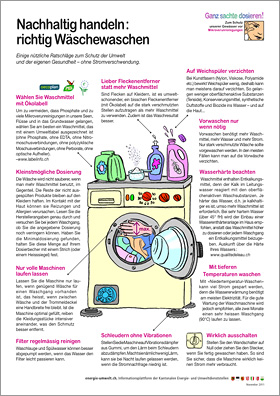 Merkblatt über die richtige Bedienung der Waschmaschine