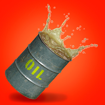 spritzendes Ölfass
