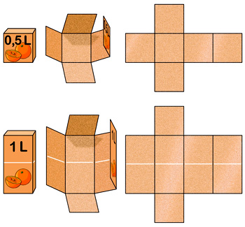 Verpackungen im Vergleich: Tetra Pak Orangensaft 0,5 Liter vs 1 Liter